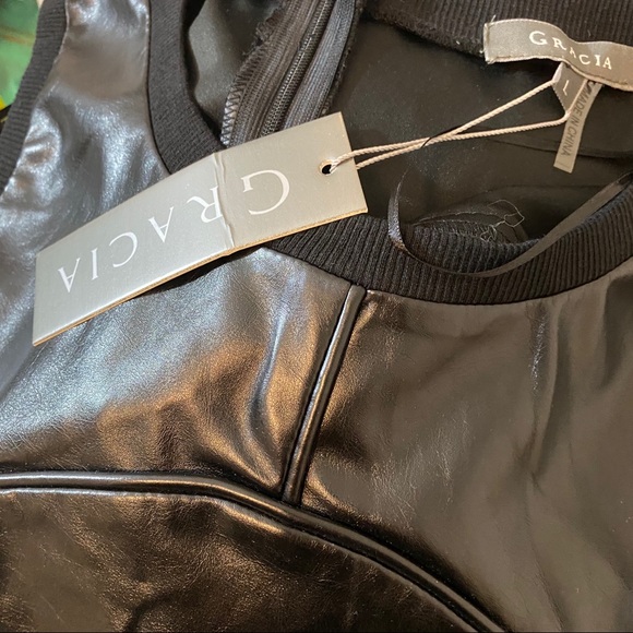 Gracia NWT Vegan Leather Crop Top - Picture 4 of 4